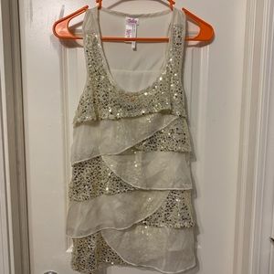 Justice Gold Sparkly Sleeveless Top